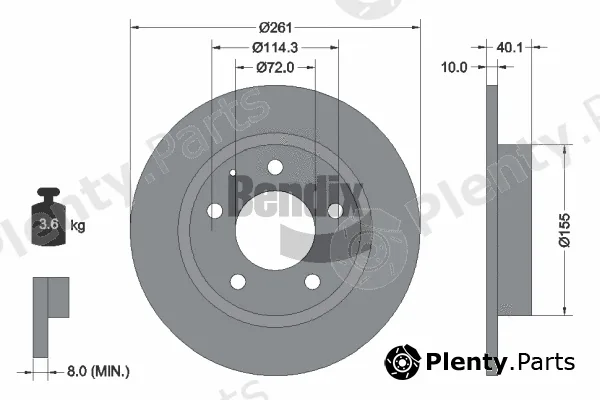 BENDIX Braking BDS1819 — Brake Disc