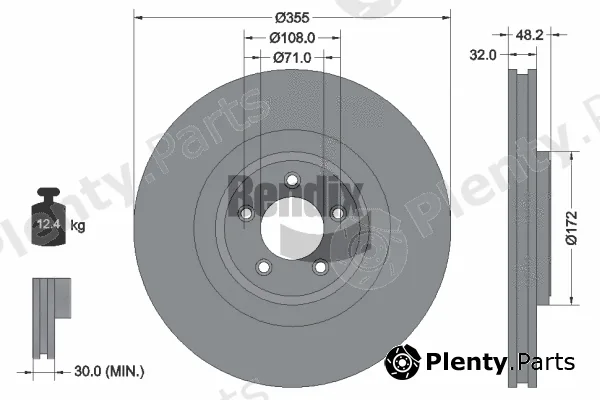 BENDIX Braking BDS1703HC — Brake Disc
