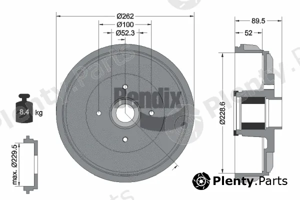 BENDIX Braking BDM1173 — Brake Drum