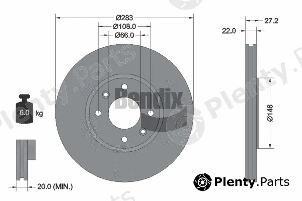 BENDIX Braking BDS1430 — Brake Disc