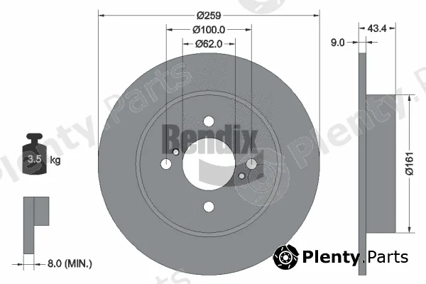 BENDIX Braking BDS2124 — Brake Disc