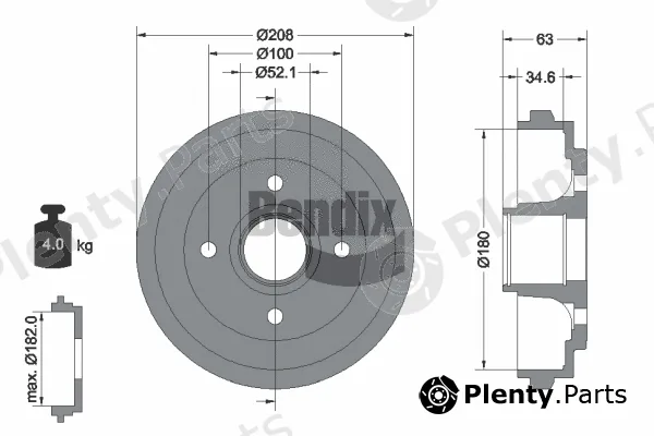 BENDIX Braking BDM1056 — Brake Drum