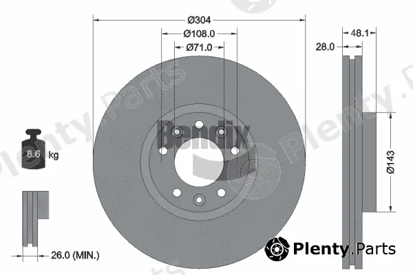 BENDIX Braking BDS1091HC — Brake Disc