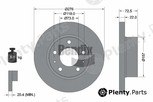 BENDIX Braking BDS1380 — Brake Disc