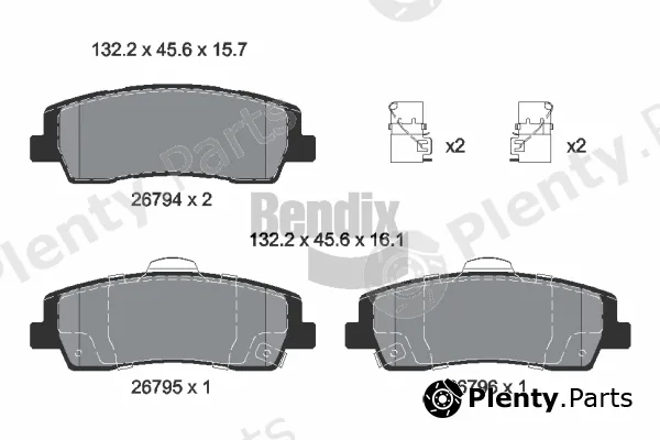BENDIX Braking BPD2552 — Brake Pad Set, disc brake