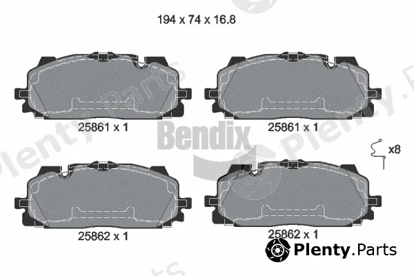 BENDIX Braking BPD1427 — Brake Pad Set, disc brake