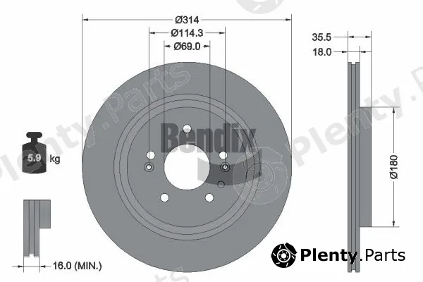 BENDIX Braking BDS2340 — Brake Disc