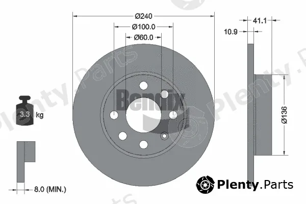 BENDIX Braking BDS1390 — Brake Disc