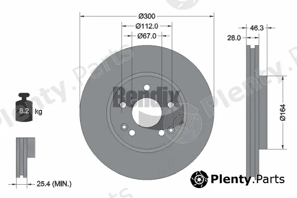 BENDIX Braking BDS1231HC — Brake Disc