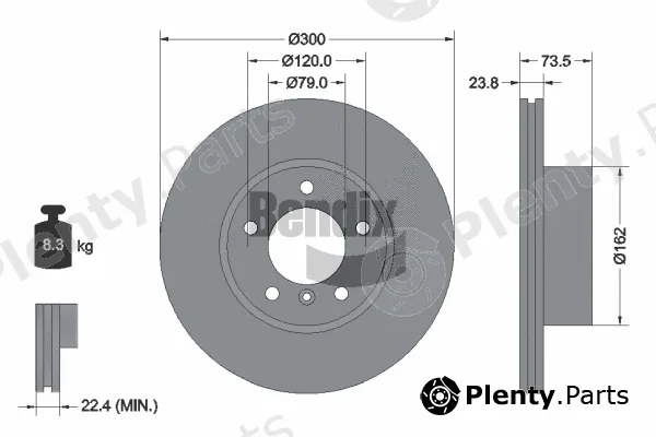 BENDIX Braking BDS1098HC — Brake Disc