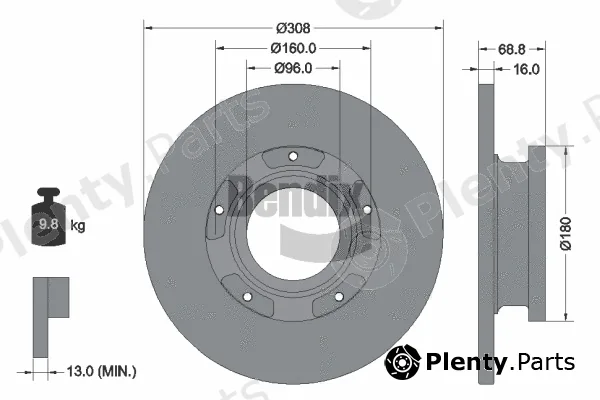 BENDIX Braking BDS1500 — Brake Disc