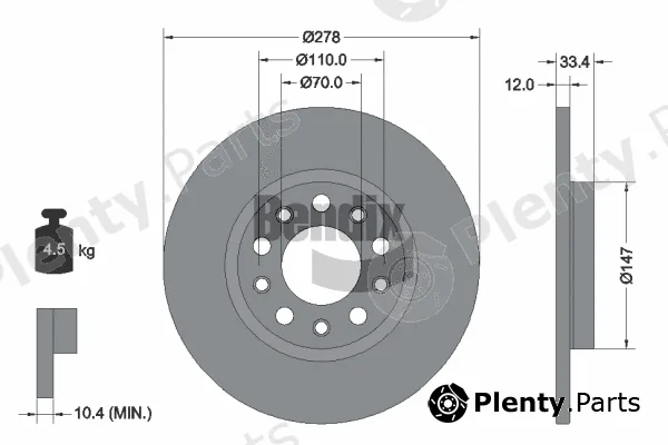 BENDIX Braking BDS2261 — Brake Disc