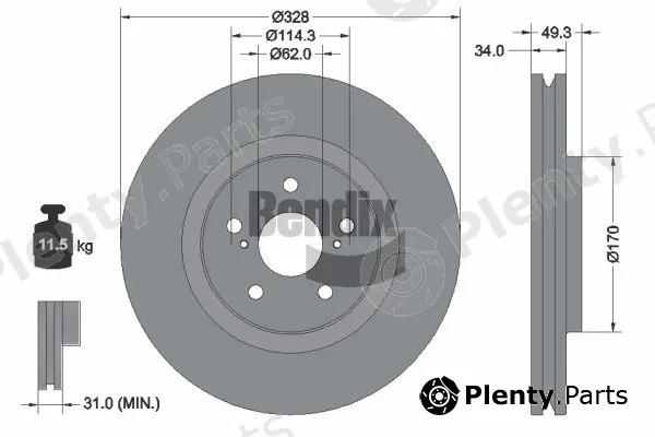 BENDIX Braking BDS2349HC — Brake Disc