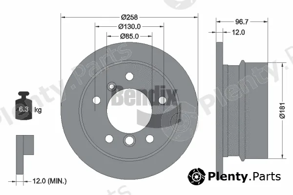 BENDIX Braking BDS1344 — Brake Disc