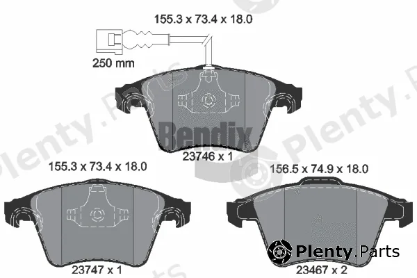 BENDIX Braking BPD1433 — Brake Pad Set, disc brake