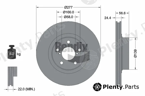 BENDIX Braking BDS1661 — Brake Disc
