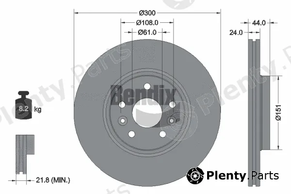 BENDIX Braking BDS2039 — Brake Disc