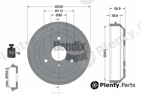 BENDIX Braking BDM1100 — Brake Drum