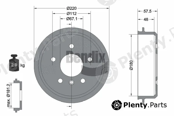 BENDIX Braking BDM1044 — Brake Drum
