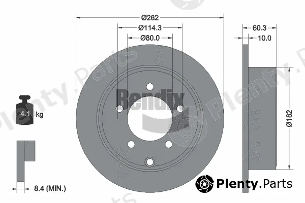 BENDIX Braking BDS2067 — Brake Disc