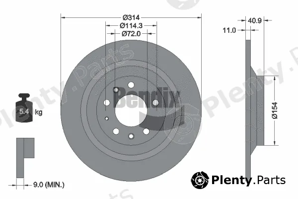 BENDIX Braking BDS2233 — Brake Disc