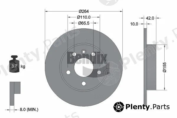 BENDIX Braking BDS1038 — Brake Disc