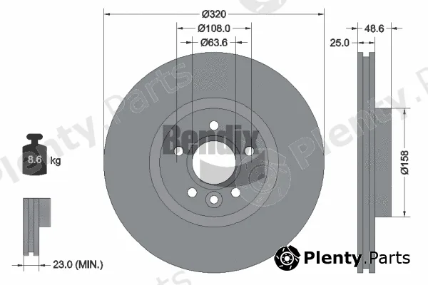 BENDIX Braking BDS1397HC — Brake Disc