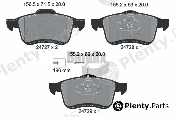 BENDIX Braking BPD1251 — Brake Pad Set, disc brake