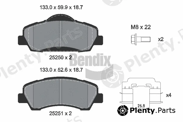 BENDIX Braking BPD2447 — Brake Pad Set, disc brake