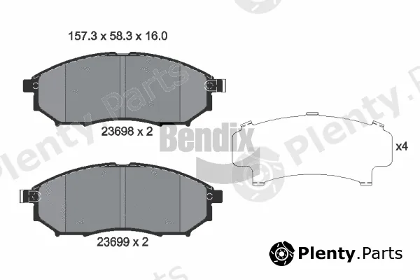 BENDIX Braking BPD1215 — Brake Pad Set, disc brake