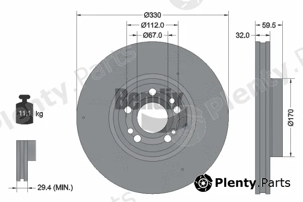 BENDIX Braking BDS2171HC — Brake Disc