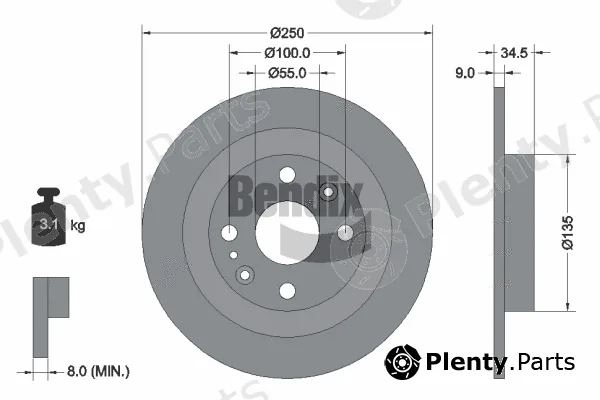 BENDIX Braking BDS1854 — Brake Disc