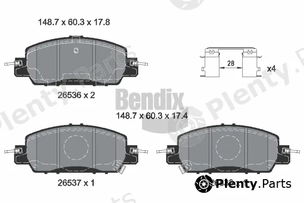 BENDIX Braking BPD2413 — Brake Pad Set, disc brake