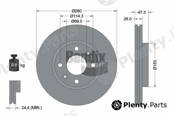 BENDIX Braking BDS1979 — Brake Disc
