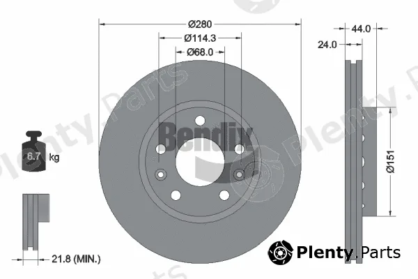 BENDIX Braking BDS1011HC — Brake Disc