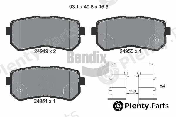 BENDIX Braking BPD1431 — Brake Pad Set, disc brake