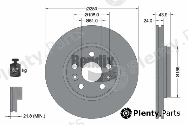 BENDIX Braking BDS1018 — Brake Disc