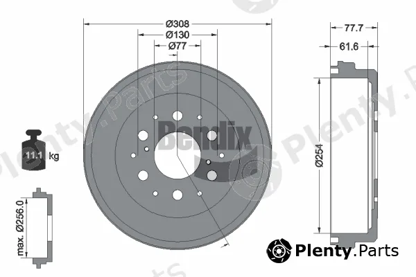 BENDIX Braking BDM1182 — Brake Drum