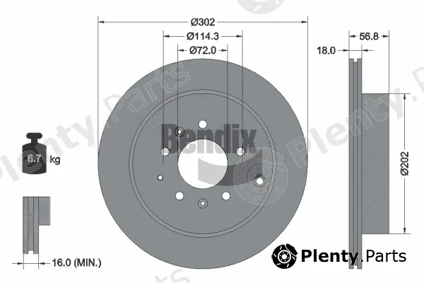 BENDIX Braking BDS1780 — Brake Disc