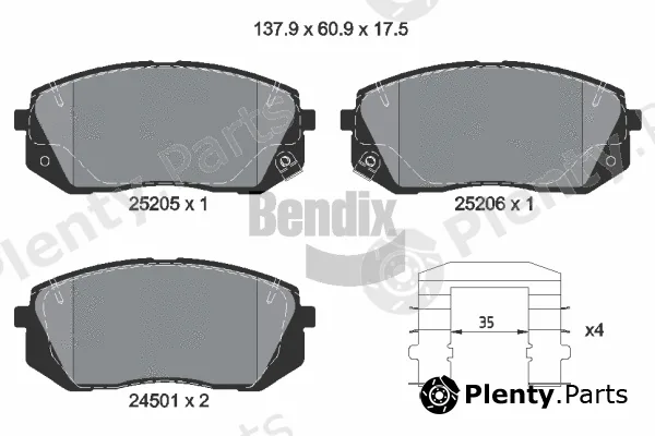 BENDIX Braking BPD1077 — Brake Pad Set, disc brake