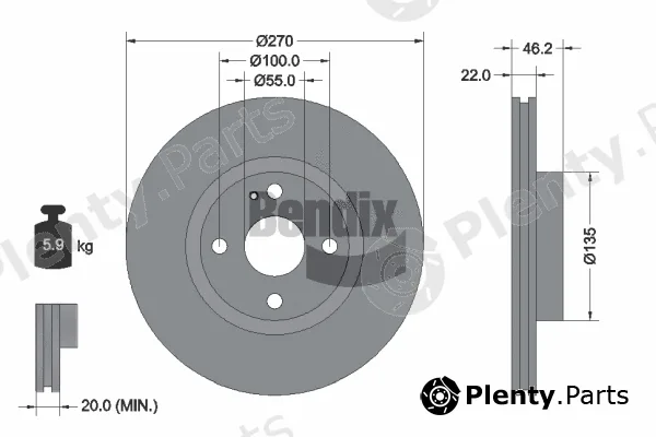 BENDIX Braking BDS2130 — Brake Disc