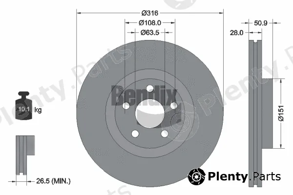 BENDIX Braking BDS2097 — Brake Disc