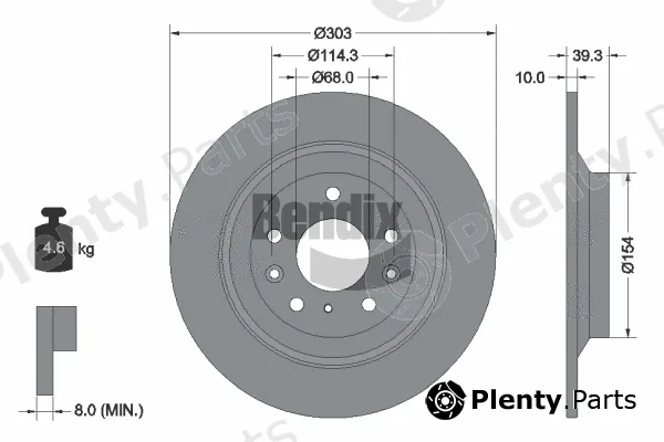 BENDIX Braking BDS2208 — Brake Disc