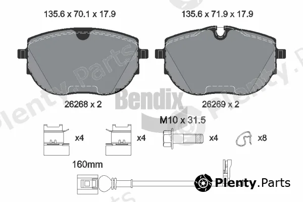 BENDIX Braking BPD2491 — Brake Pad Set, disc brake