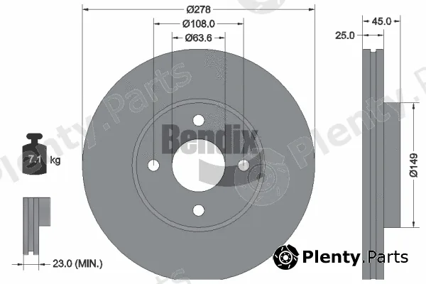 BENDIX Braking BDS2223 — Brake Disc
