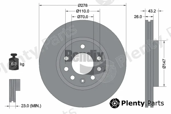 BENDIX Braking BDS1938 — Brake Disc