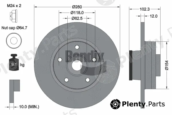 BENDIX Braking BDS1061 — Brake Disc