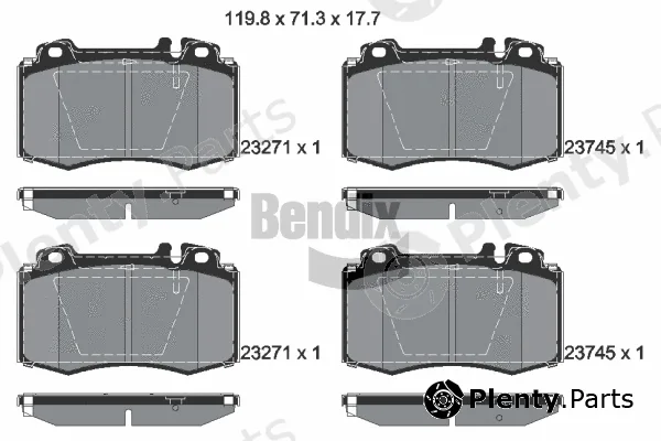 BENDIX Braking BPD1283 — Brake Pad Set, disc brake
