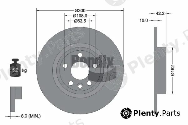 BENDIX Braking BDS1572 — Brake Disc