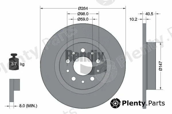 BENDIX Braking BDS1849 — Brake Disc